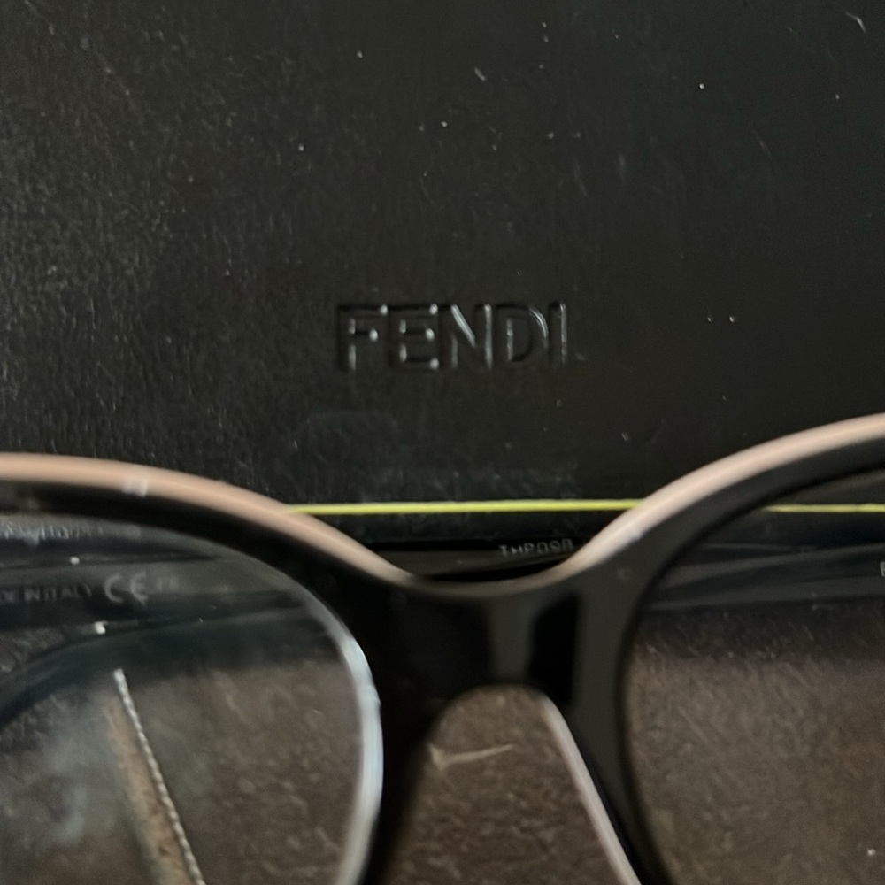 Fendi FF0254 Black and Light Peachy Pink Eyeglasses Frames - Picture 2 of 7